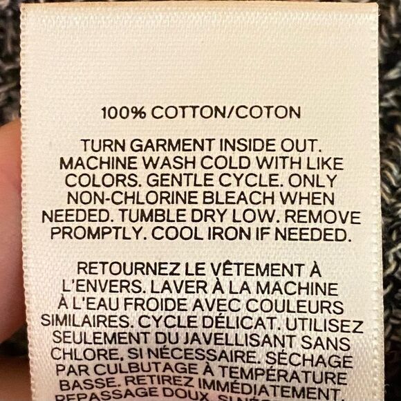 Express Off-Shoulder Sweater w Ruffled Sleeves Womens Size Medium Gray and White - Picture 6 of 6